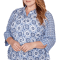 Plus Size Alfred Dunner Mykonos Geometric Button Front Blouse - image 5