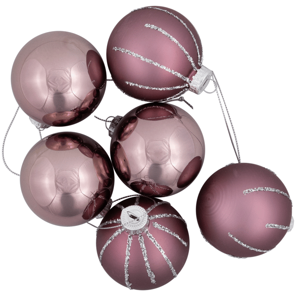 Northlight 24ct. Pink Shiny & Matte Christmas Glass Ornaments