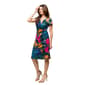 Womens 24//7 Comfort Apparel Blue Floral Faux Wrap Dress - image 3