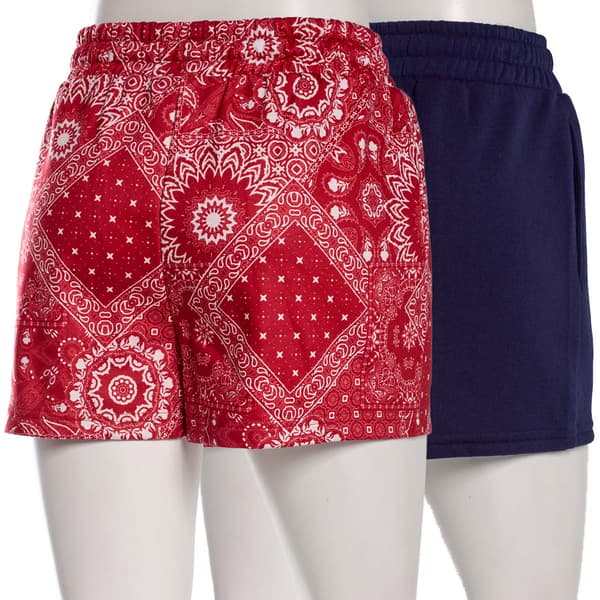 Juniors Jolie & Joy 2pk. Americana Fleece Shorts - Patchwork
