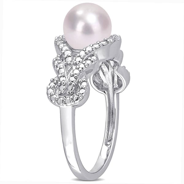 Gemstone Classics&#8482; Pearl & Diamond Accent Infinity Ring