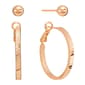 Rose Gold Plated Over Brass Ball Stud & Hoop Earrings Set - image 1