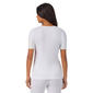 Womens Cuddl Duds® Softwear Lace Edge Short Sleeve V-Neck Tee - image 3