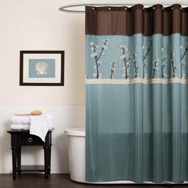 Lush Decor(R) Cocoa Flower Shower Curtain