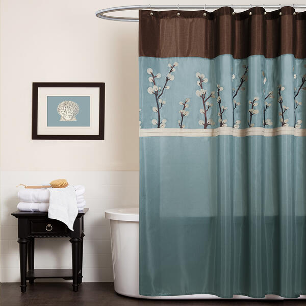 Lush Decor(R) Cocoa Flower Shower Curtain - image 
