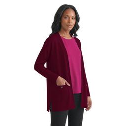 Womens Jones New York Long Sleeve Open Front Solid Cardigan