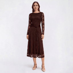 Womens BB Dakota Long Sleeve Floral Lace Maxi Dress