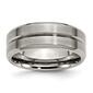 Mens Endless Affection&#40;tm&#41; 8mm Titanium Grooved & Beveled Edge Band - image 1