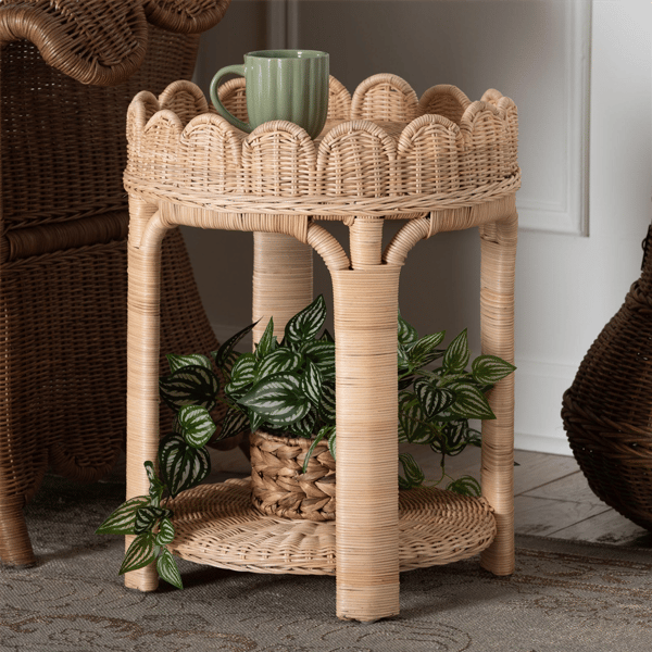 bali & pari Latoya Natural Rattan End Table