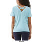 Womens Rafaella&#174; Embroidered Rib Knit Short Sleeve Tee Shirt - image 2