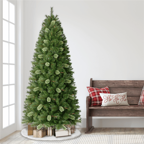 Puleo International 7.5ft. Slim Teton Pine Christmas Tree