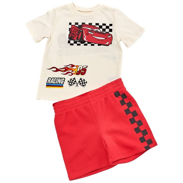 Toddler Boy Disney Pixar Cars(tm) Checker Flag Tee & Knit Short Set - image 