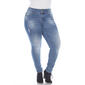 Plus Size White Mark Paint Effect Light Blue Denim Jeans - image 1
