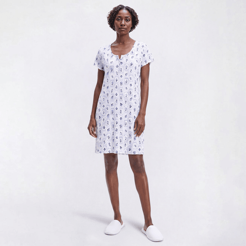 Plus Size Laura Ashley(R) Short Sleeve Tiled Fruit Nightshirt - image 