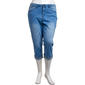 Plus Size Bleu Denim Five Pocket Denim Rolled Hem Capris Jeans - image 1
