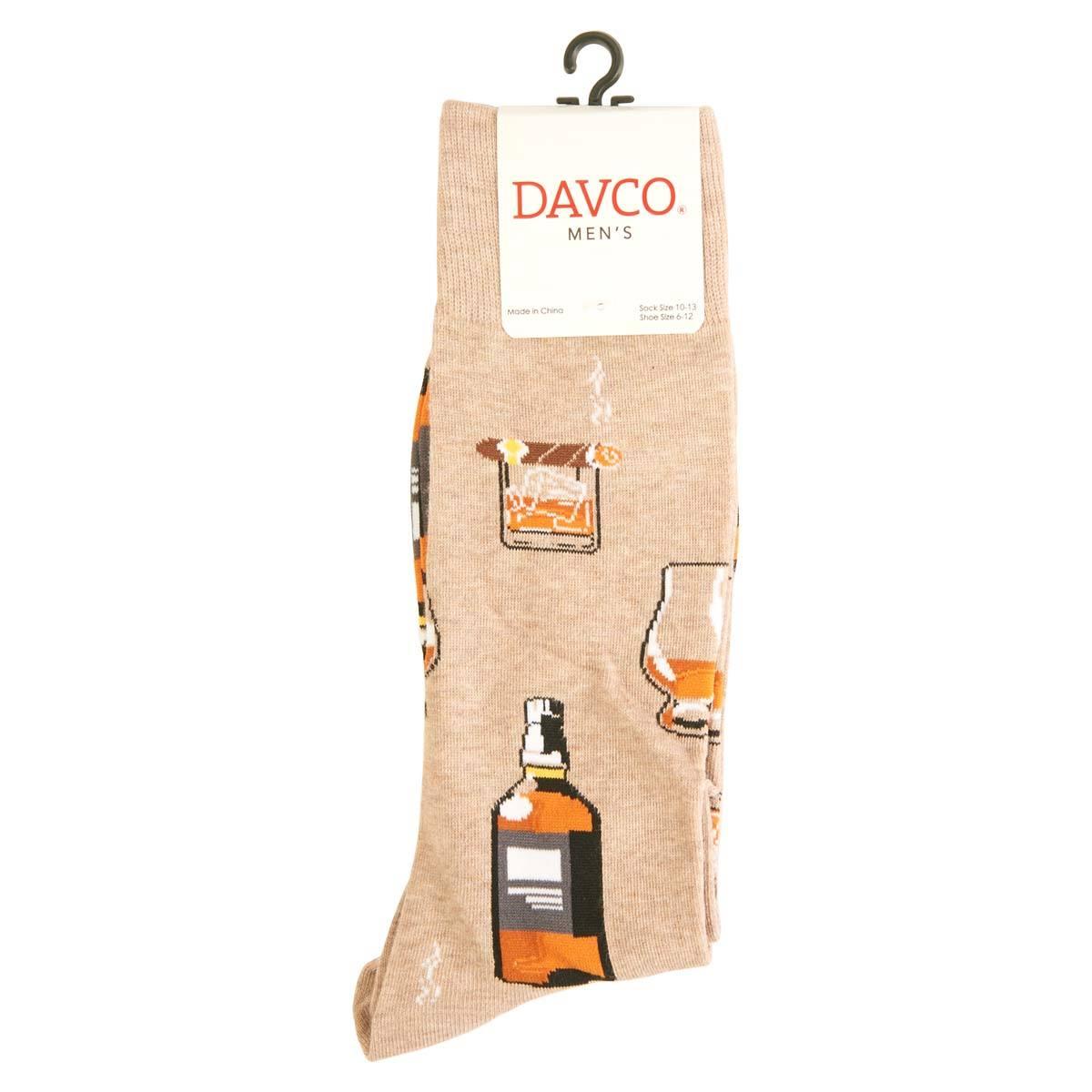 Mens Davco® Drink & Cigar Crew Socks