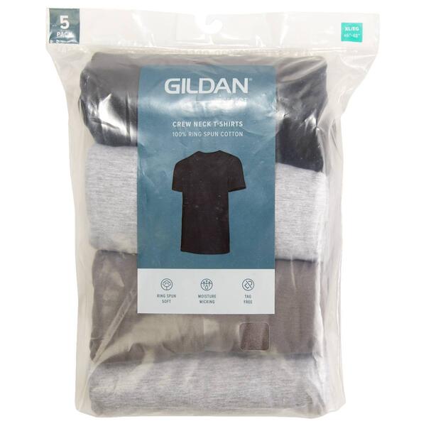 Mens Gildan(R) Select 5pk. Black Crew Neck T-Shirts - image 