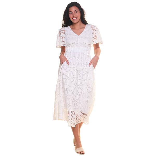 Womens Rabbit Rabbit Rabbit Capelet Overlay Burnout Midi Dress - image 