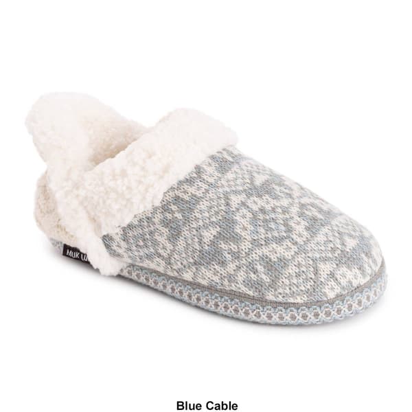 Womens MUK LUKS® Magdalena Ruched Cable Slippers