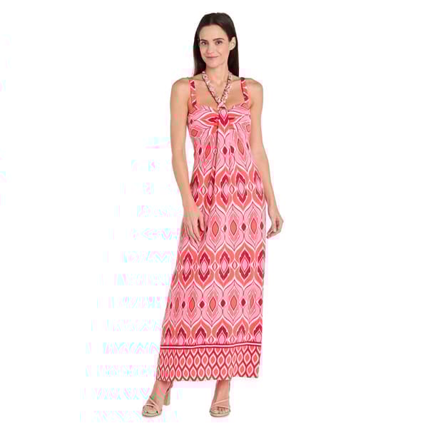Womens R&M Richards Coral & Pink Maxi Dress