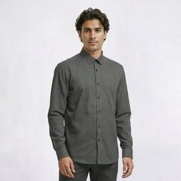 Mens Christian Aujard Regular Fit Stretch Dress Shirt-Olive Print