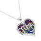 Brass Silver-Plated Crystal 18in. Mom Pendant Necklace - image 2
