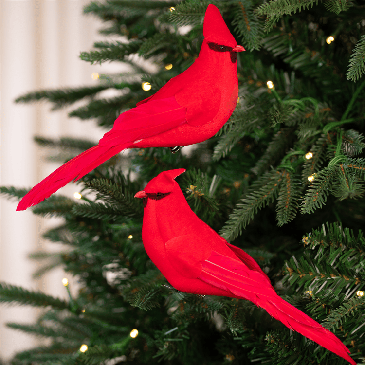 Northlight Cardinal Clip-on Christmas Ornaments - Set of 2
