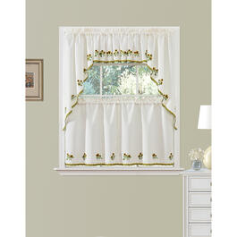 Sunflowers Embroidered Kitchen Tier Curtains