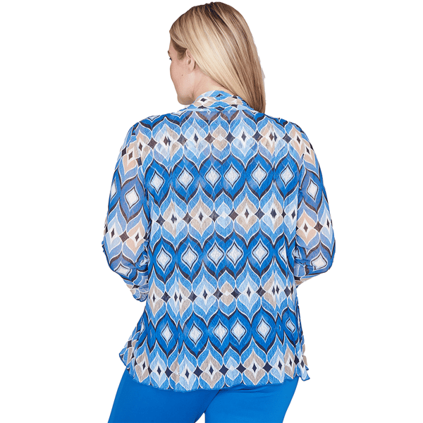 Plus Size Alfred Dunner Barcelona Geometric Two In One Blouse