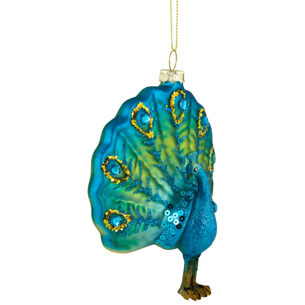 Northlight Green & Blue Peacock Glass Christmas Ornament