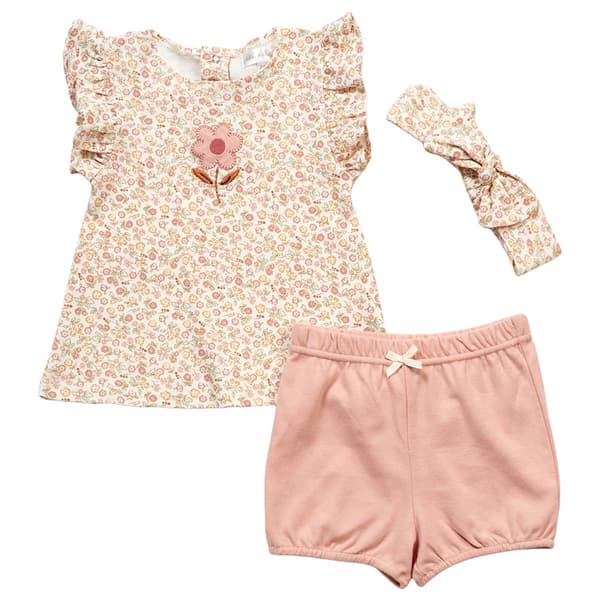 Baby Girl (12-24M) Adley & Hudson Floral Top & Short Set - image 