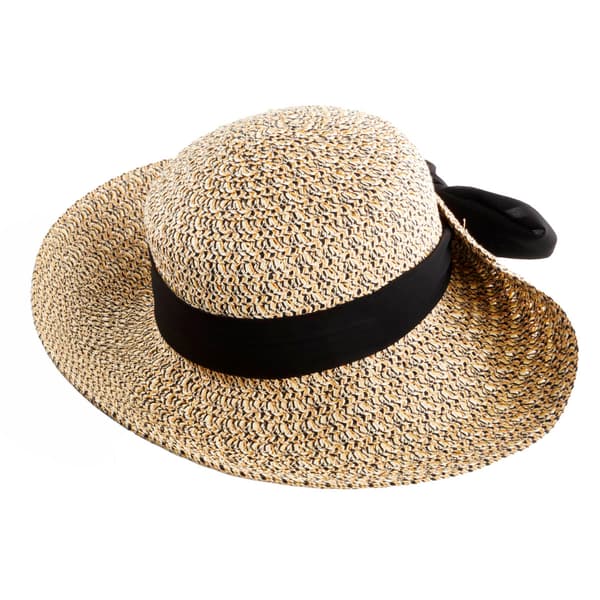 Womens Nine West Straw Bow Flip Up Floppy Hat With Bow - image 