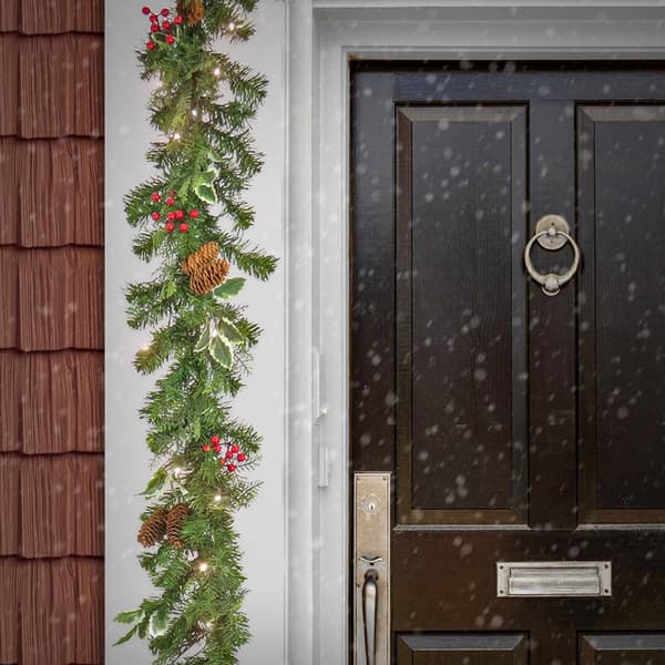 National Tree 6ft. Mixed Tip Garland w/ 30 Warm White LED Lights