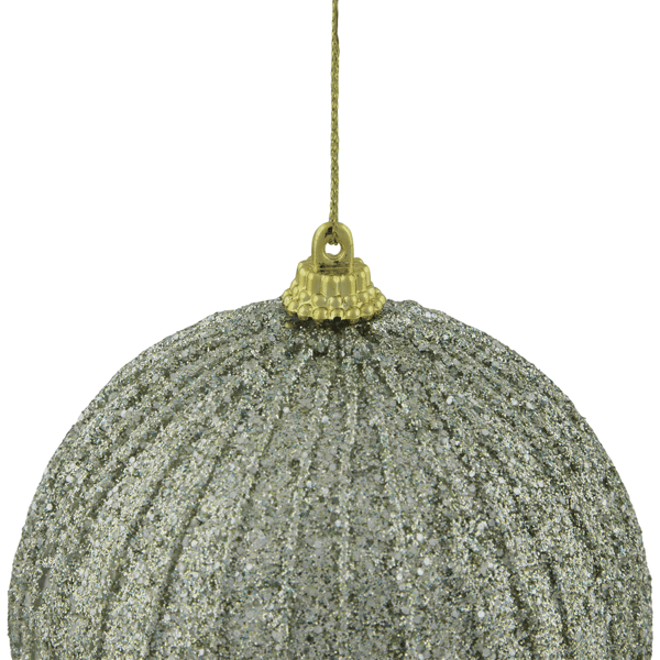 Northlight Holographic Glitter Tea Green Christmas Ball Ornament