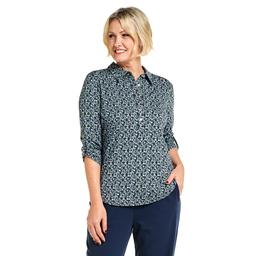 Womens Hasting & Smith 3/4 Roll Tab Sleeve Ditsy Floral Blouse