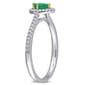 Gemstones Classics™ 14kt. 2-Tone White Gold Emerald Halo Ring - image 4