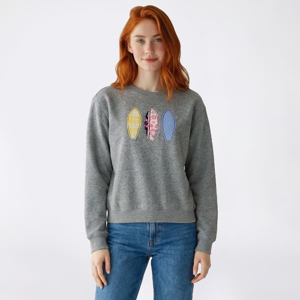 Juniors No Comment Surf Board Sweatshirt - image 