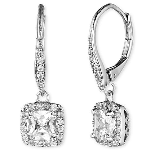 Anne Klein Silver-Tone & Crystal Drop Earrings - image 