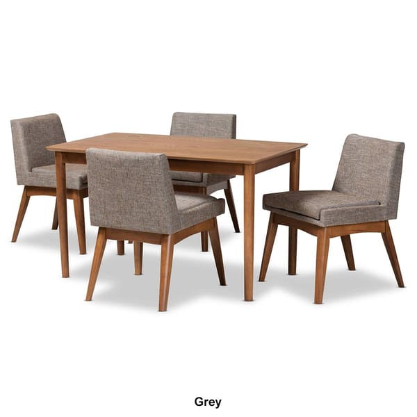 Baxton Studio Nexus Mid-Century Modern Fabric 5-Piece Dining Set