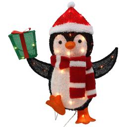 Pre-Lit Penguin with Stocking Hat & Scarf Sculpture