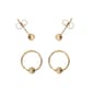 2pk. Gold Plated Bead Ring & Ball Studs Set - image 1