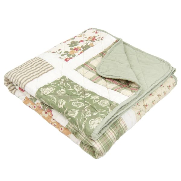 Donna Sharp Peach Rose Cotton Throw