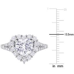 Sterling Silver 3ctw. White Moissanite Heart-Shaped Ring