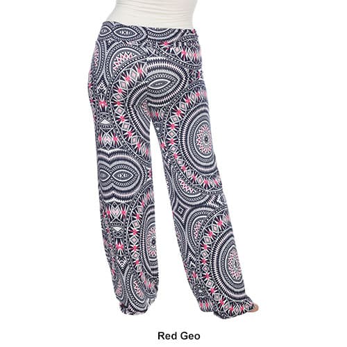 Plus Size White Mark Geometric Print Palazzo Pants