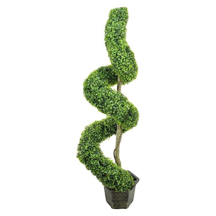 Northlight 56in. Potted Artificial Boxwood Spiral Topiary Tree