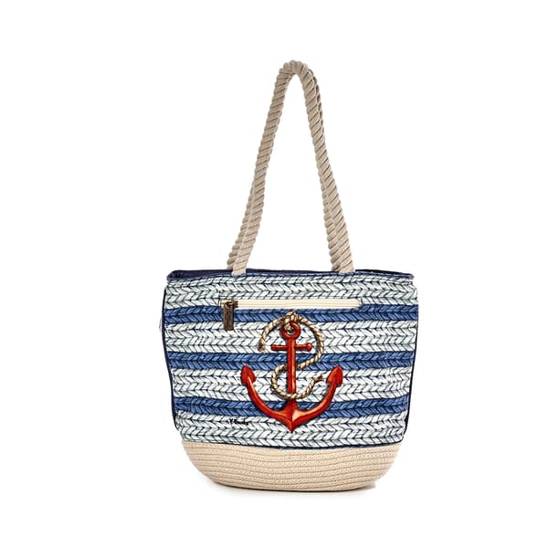 Sun ''N'' Sand Nautical Basket Weave Medium Tote