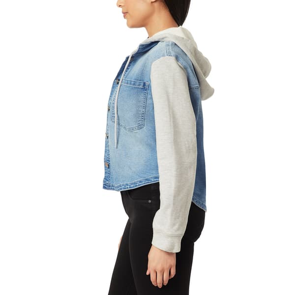 Juniors Wallflower Dreamer Hooded Denim Jacket