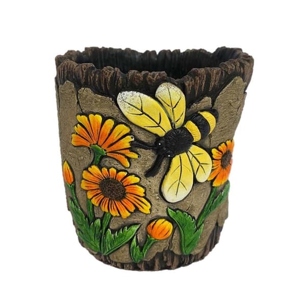 Santa's Workshop 6in. Cement Daisy Planter - image 