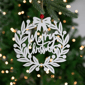 Northlight 8in. White "Merry Christmas" Wreath Cutout Ornament - image 2