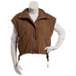 Juniors Love Tree Sherpa Side Tie Snap Front Drop Sleeve Vest - image 1